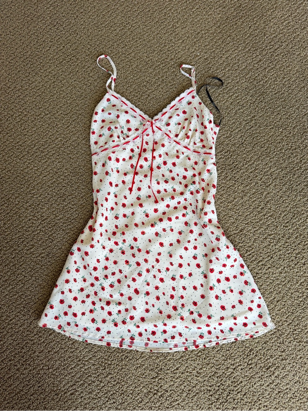 Forever 21 White Strawberry-Print Slip Dress